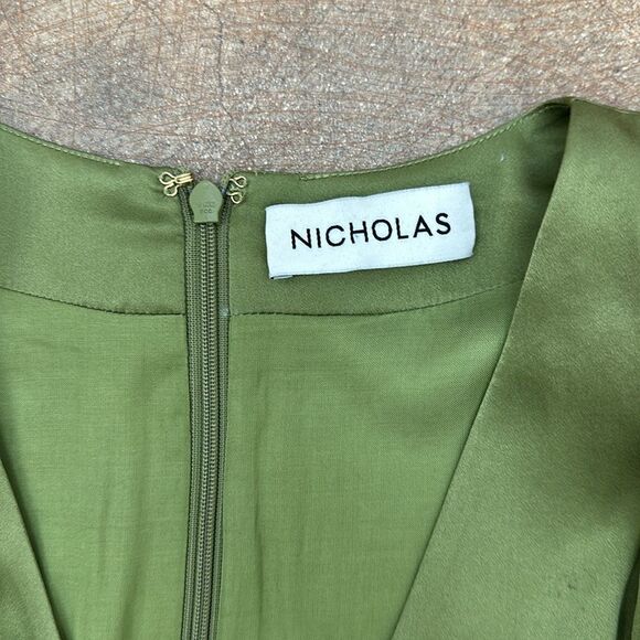 Nicholas Women's Green Josefa V-Neck Long Sleeve Midi Dress 2 - Picture 7 of 12